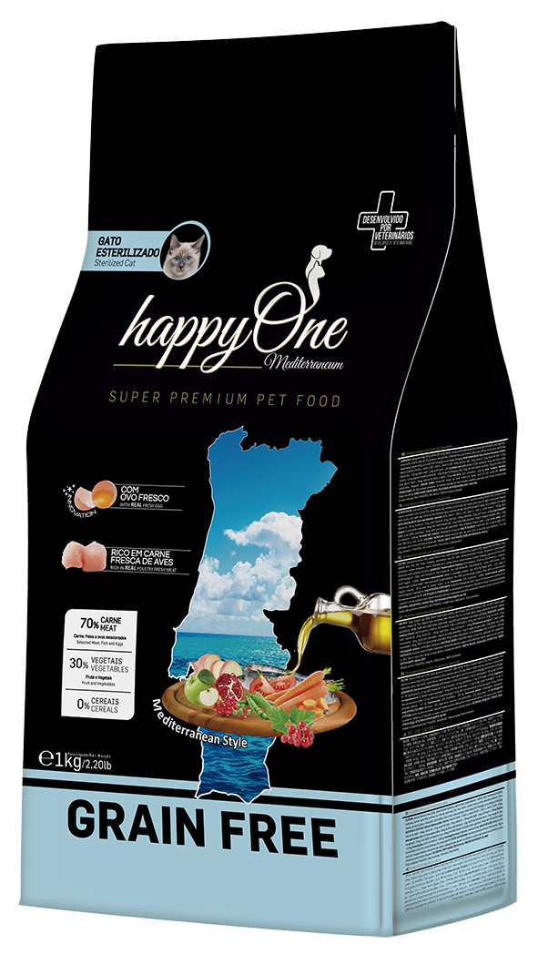 HappyOne Mediterraneum Sterilized Cat 1 kg - krmivo pro kastrované kočky